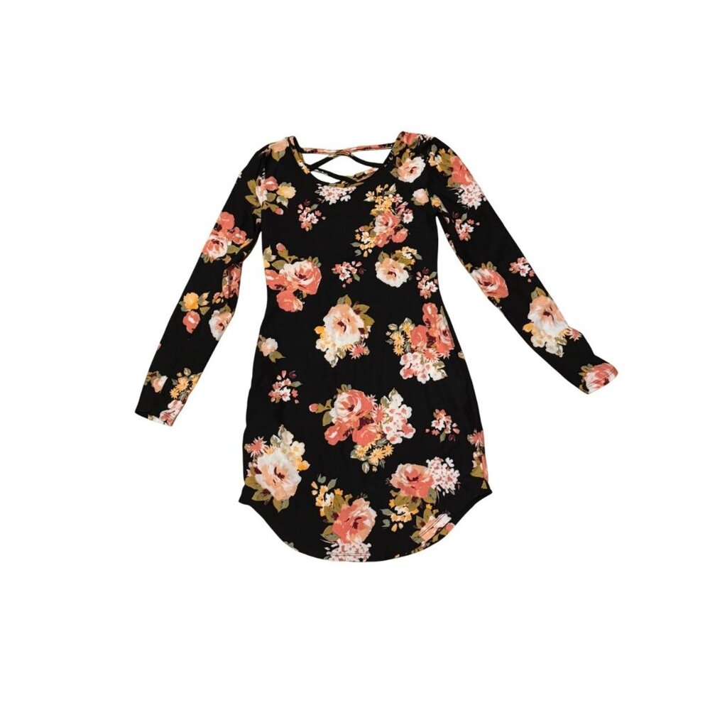 Floral Long Sleeve Mini‎ Dress (B1)